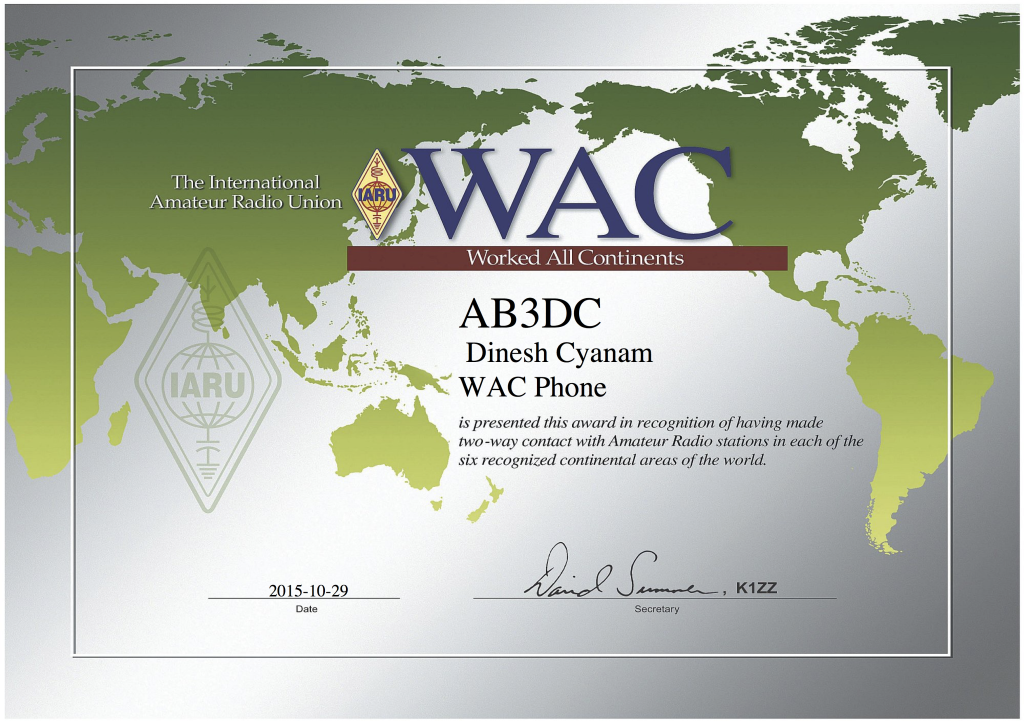 IARU WAC Award